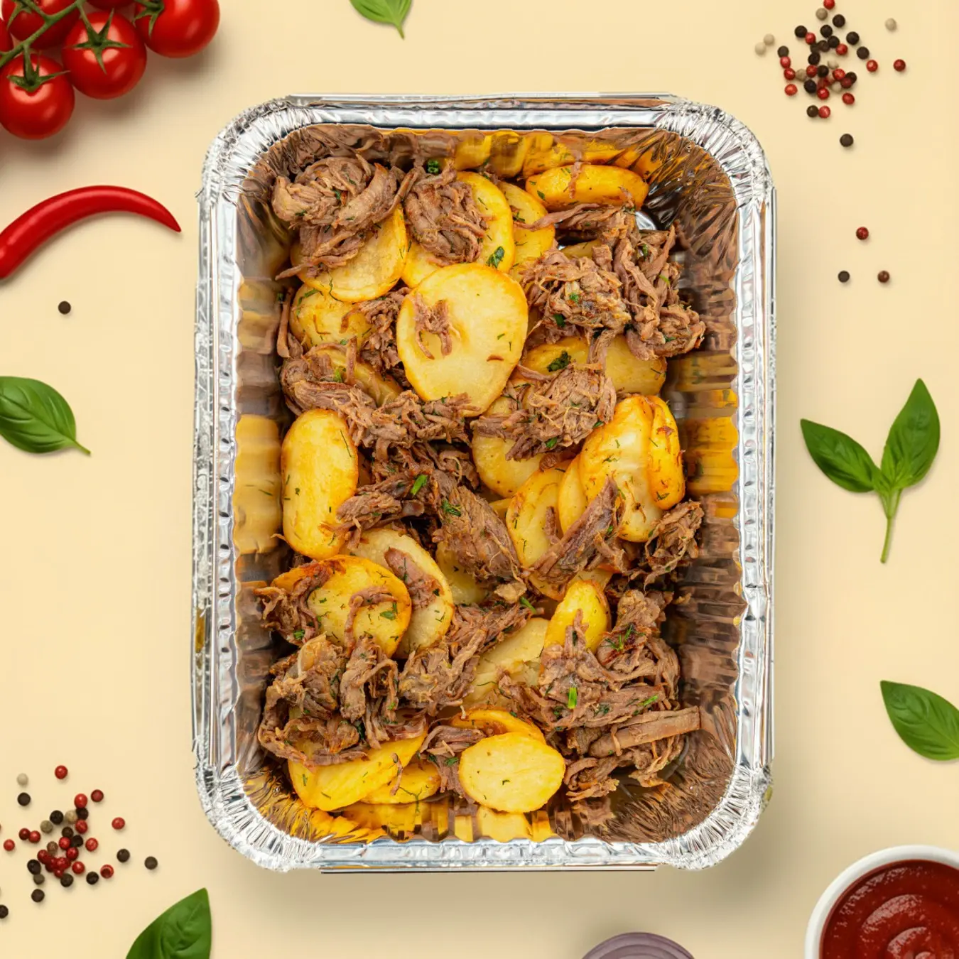 Картофель с тушеным мясом 